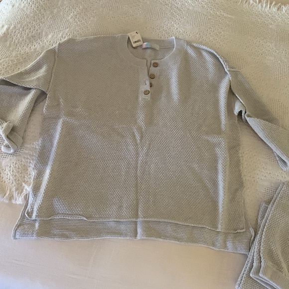 FREE PEOPLE Hailee sweater set size large Ivory Heather NWT - Picture 4 of 12